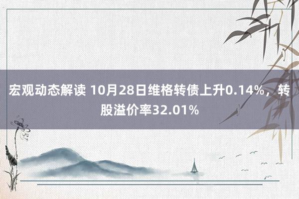 宏观动态解读 10月28日维格转债上升0.14%，转股溢价率32.01%