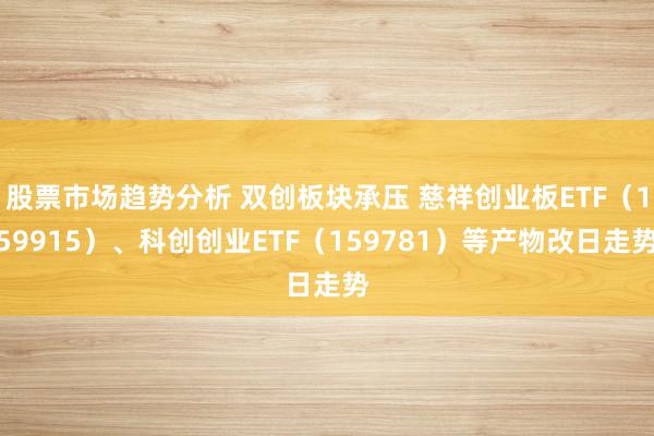 股票市场趋势分析 双创板块承压 慈祥创业板ETF（159915）、科创创业ETF（159781）等产物改日走势