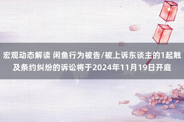 宏观动态解读 闲鱼行为被告/被上诉东谈主的1起触及条约纠纷的诉讼将于2024年11月19日开庭