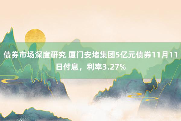 债券市场深度研究 厦门安堵集团5亿元债券11月11日付息，利率3.27%