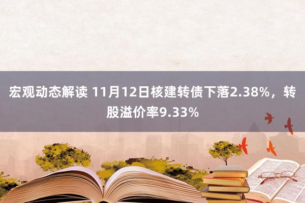 宏观动态解读 11月12日核建转债下落2.38%，转股溢价率9.33%