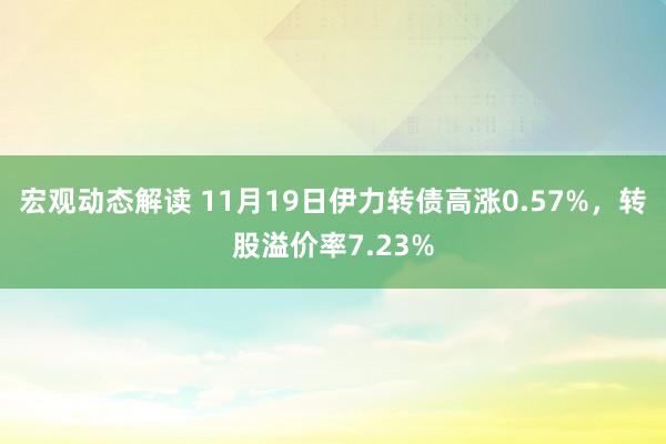 宏观动态解读 11月19日伊力转债高涨0.57%，转股溢价率7.23%