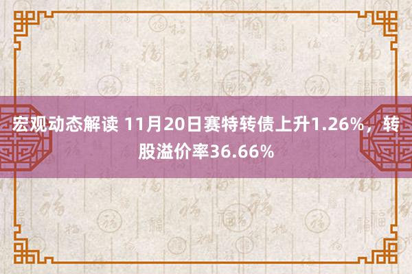 宏观动态解读 11月20日赛特转债上升1.26%，转股溢价率36.66%