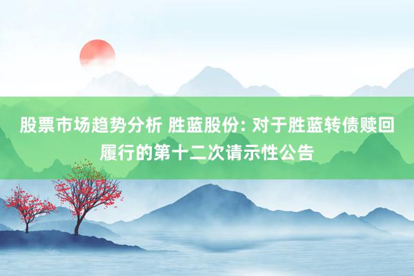 股票市场趋势分析 胜蓝股份: 对于胜蓝转债赎回履行的第十二次请示性公告