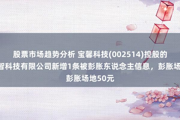 股票市场趋势分析 宝馨科技(002514)控股的南京友智科技有限公司新增1条被彭胀东说念主信息，彭胀场地50元