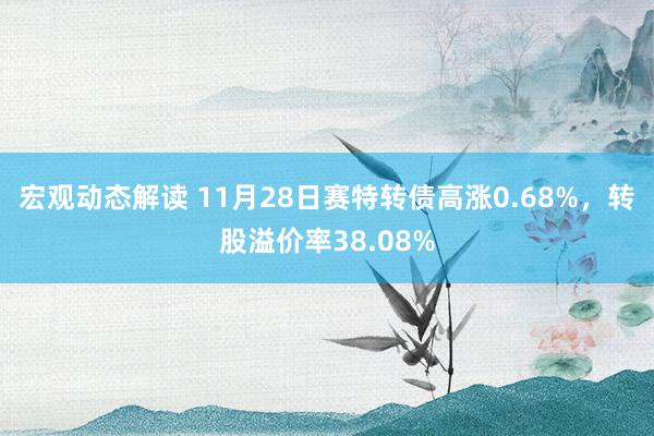 宏观动态解读 11月28日赛特转债高涨0.68%，转股溢价率38.08%