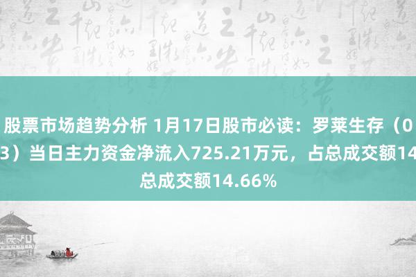 股票市场趋势分析 1月17日股市必读：罗莱生存（002293）当日主力资金净流入725.21万元，占总成交额14.66%