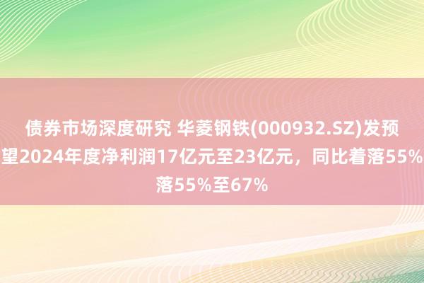 债券市场深度研究 华菱钢铁(000932.SZ)发预减，瞻望2024年度净利润17亿元至23亿元，同比着落55%至67%