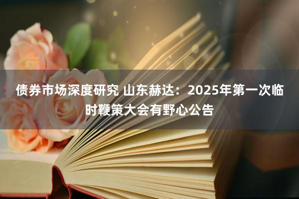 债券市场深度研究 山东赫达：2025年第一次临时鞭策大会有野心公告