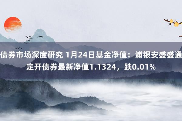 债券市场深度研究 1月24日基金净值：浦银安盛盛通定开债券最新净值1.1324，跌0.01%