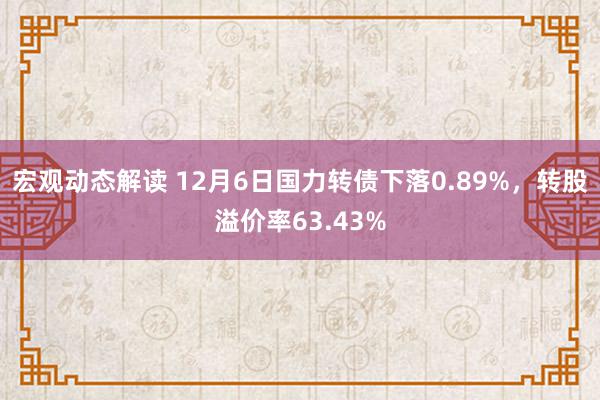 宏观动态解读 12月6日国力转债下落0.89%，转股溢价率63.43%