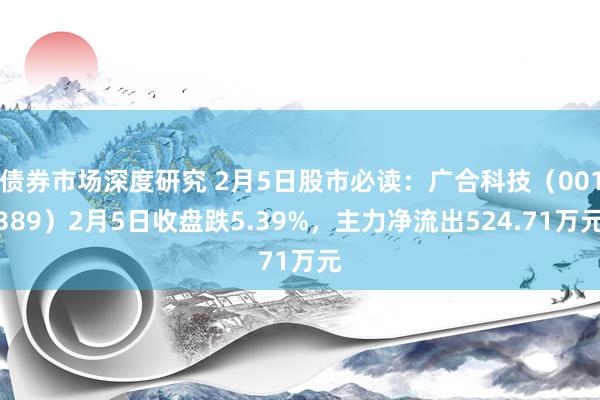 债券市场深度研究 2月5日股市必读：广合科技（001389）2月5日收盘跌5.39%，主力净流出524.71万元