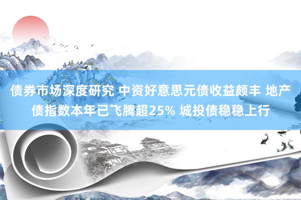 债券市场深度研究 中资好意思元债收益颇丰 地产债指数本年已飞腾超25% 城投债稳稳上行