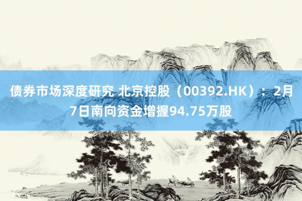 债券市场深度研究 北京控股（00392.HK）：2月7日南向资金增握94.75万股