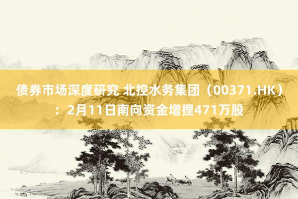 债券市场深度研究 北控水务集团（00371.HK）：2月11日南向资金增捏471万股