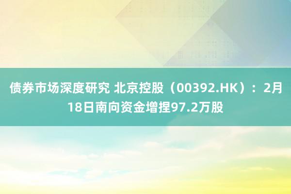 债券市场深度研究 北京控股（00392.HK）：2月18日南向资金增捏97.2万股