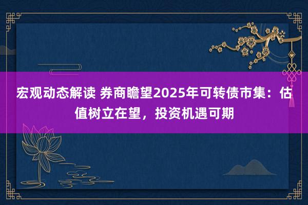 宏观动态解读 券商瞻望2025年可转债市集：估值树立在望，投资机遇可期