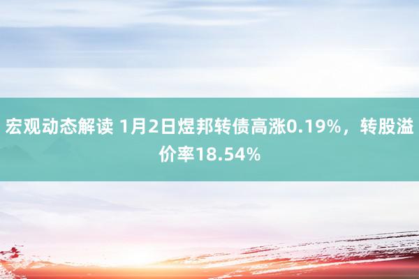 宏观动态解读 1月2日煜邦转债高涨0.19%，转股溢价率18.54%