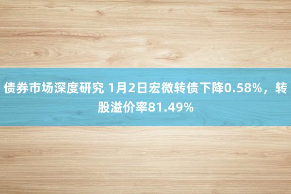 债券市场深度研究 1月2日宏微转债下降0.58%，转股溢价率81.49%