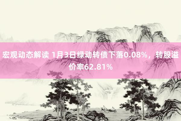 宏观动态解读 1月3日绿动转债下落0.08%，转股溢价率62.81%