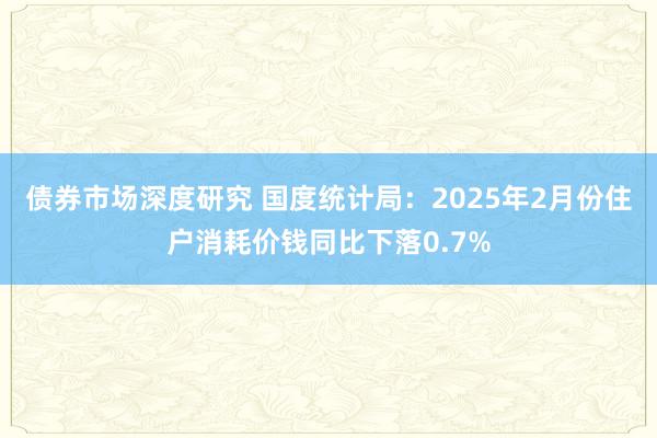 债券市场深度研究 国度统计局：2025年2月份住户消耗价钱同比下落0.7%