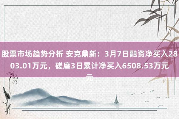 股票市场趋势分析 安克鼎新：3月7日融资净买入2803.01万元，磋磨3日累计净买入6508.53万元