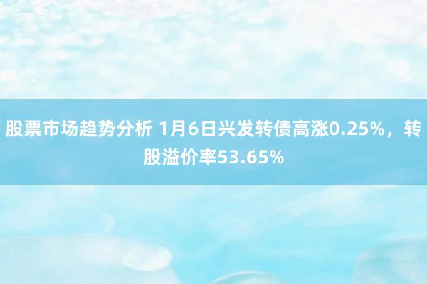 股票市场趋势分析 1月6日兴发转债高涨0.25%，转股溢价率53.65%