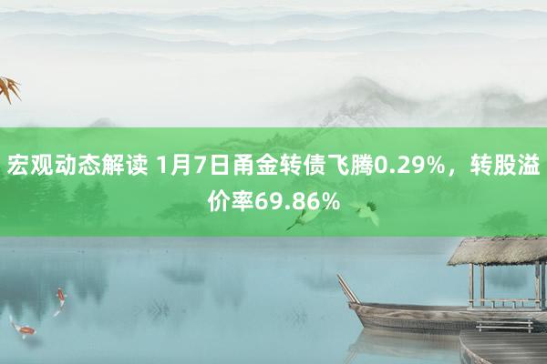 宏观动态解读 1月7日甬金转债飞腾0.29%，转股溢价率69.86%