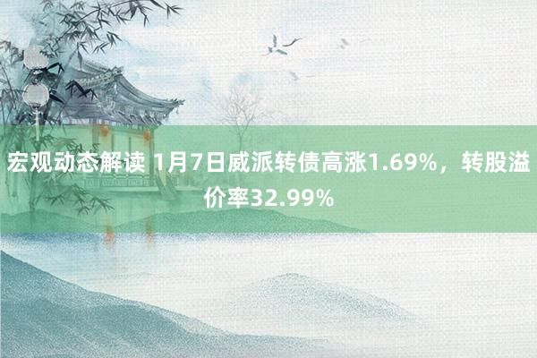 宏观动态解读 1月7日威派转债高涨1.69%，转股溢价率32.99%