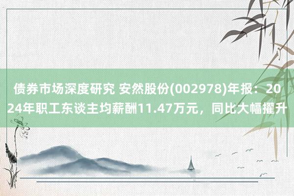 债券市场深度研究 安然股份(002978)年报：2024年职工东谈主均薪酬11.47万元，同比大幅擢升